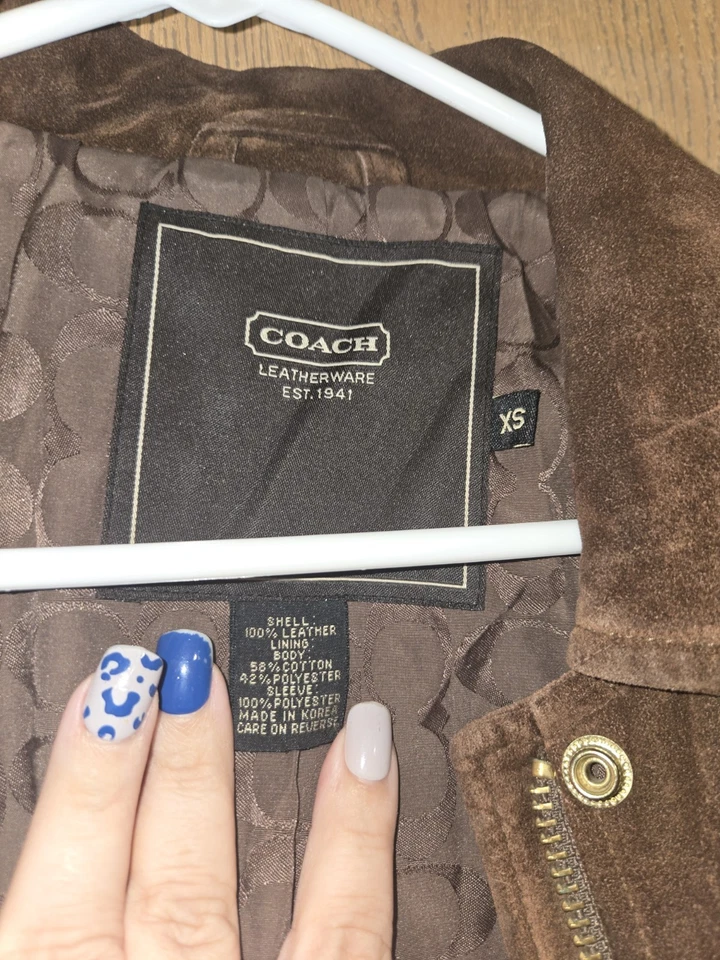 Chaqueta de cuero Coach vintage para mujer talla XS Foto 2 de 4