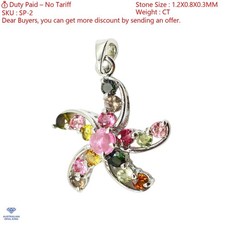 Tourmaline Gemstone 925 Silver Bezel Daughter October Birth Engagement Pendant