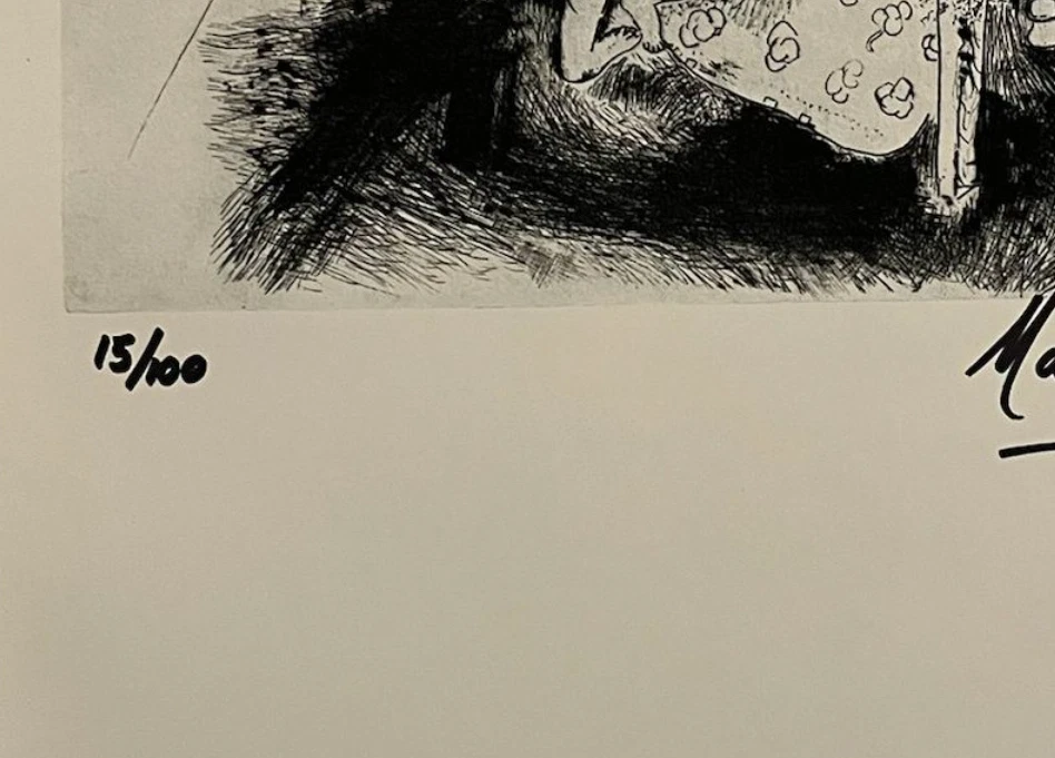 Marc Chagall, original handsignierte Lithographie mit Echtheitszertifikat & Gutachten von 3.500 $ - Bild 2 von 4