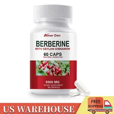Premium Berberine HCL Extract 5000mg, Healthy Cholesterol, Antiinflammatory