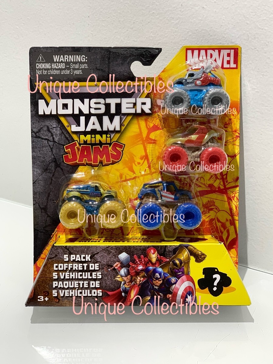 Monster Jam Mini Jams Marvel 5 pack Monster Trucks 1:87 Brand NEW