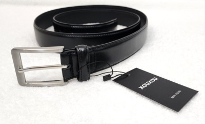 XOUXOU Men's Casual Black Leather Belt Size 48 - New with Tag