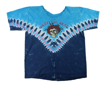 Y2K 2004 DISTRESSED US Adult M/L Grateful Dead Liquid Blue Bertha Tie-Dye Shirt