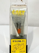 CMT 818.096.11 3/8" Dia 9 Deg X 3/8" Cut Length 2-Flute Dovetail Router 1/4Shank