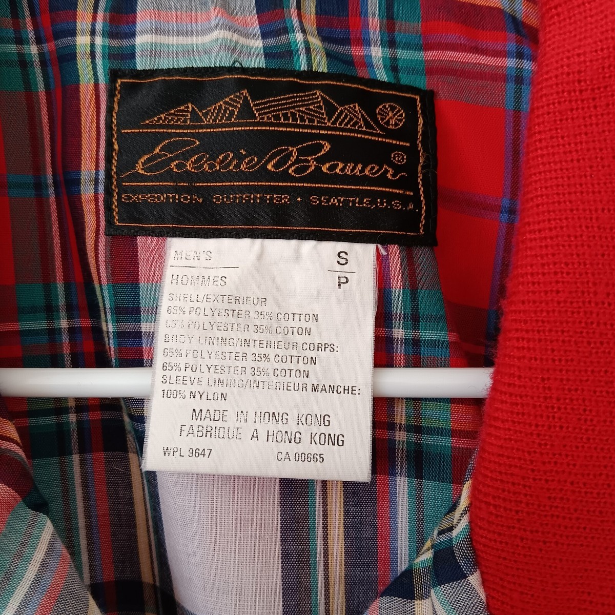 Eddie Bauer Men Derby Jacket Full Zip Small Plaid Lined Red Eddie Bauer Men Derby Jacket Full Zip Small Plaid Lined Red
