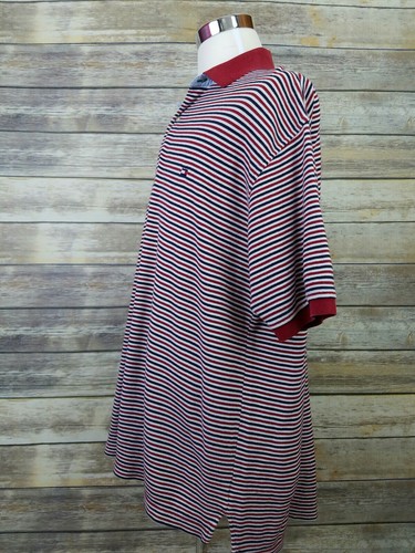 Tommy Hilfiger 90s TOMMY JEANS Vintage Striped Hip Hop Polo Shirt Adult Size XL - Picture 3 of 7