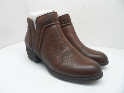 Cobb Hill Women's Anisa V-Cut Ankle Booties Brown Leather Size