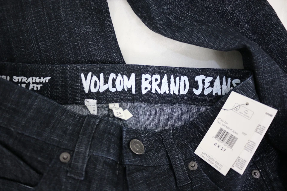 NEW Volcom Brand Jeans 1991 Straight Ankle Fit Girl's Size 0 x 27 - Image 4 of 4