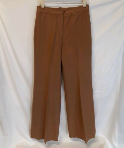 Vintage 70er Damen Größe 12 braune Wolle Oma Hose Hosen ILGWU Made in USA  - Bild 1 von 9
