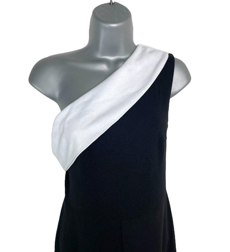 Macacão clássico preto um ombro feminino Reino Unido tamanho 8 - Imagem 3 de 4