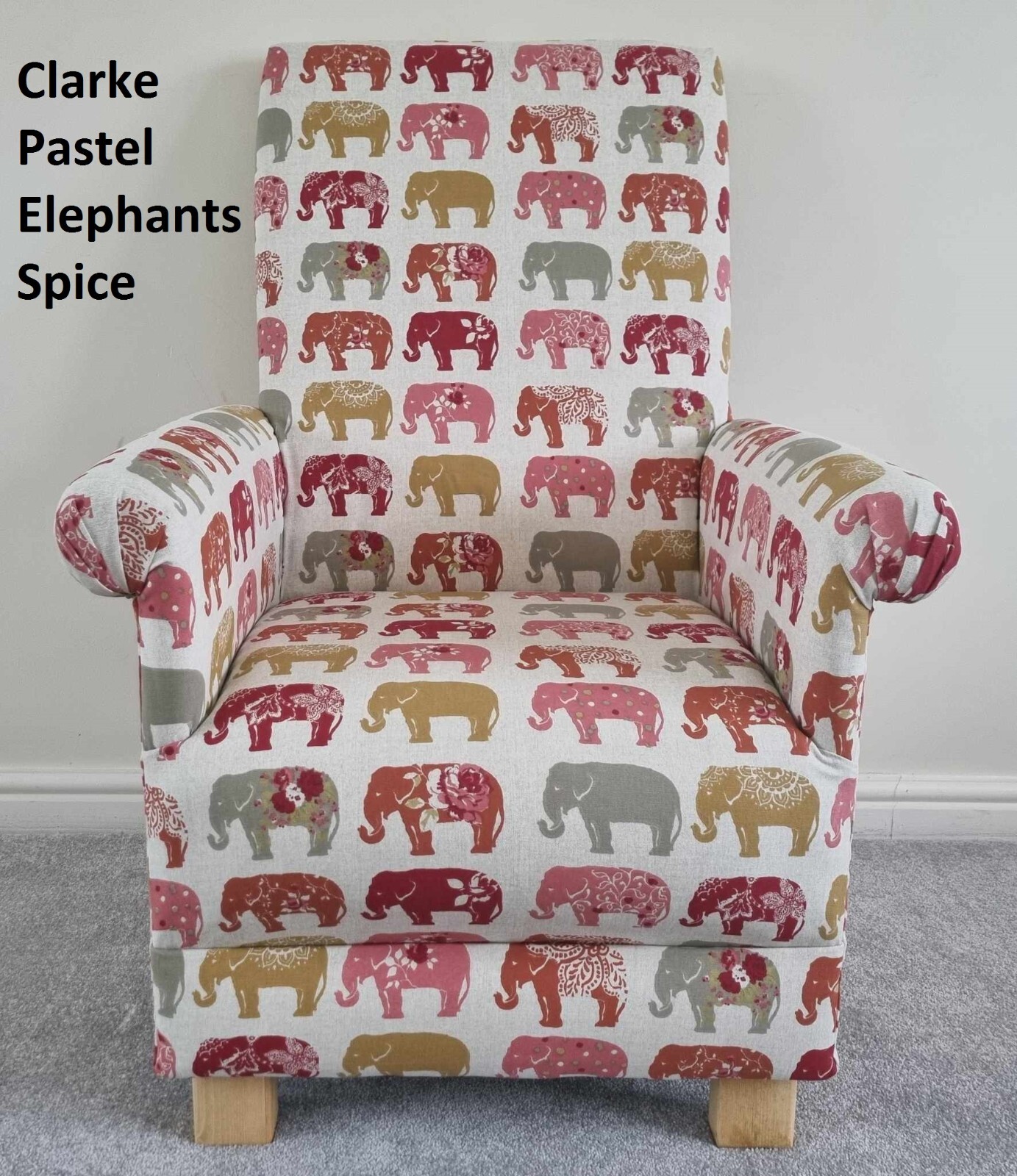 Fryetts Molly Floral Fabric Adult Chair Armchair Accent Pink Small