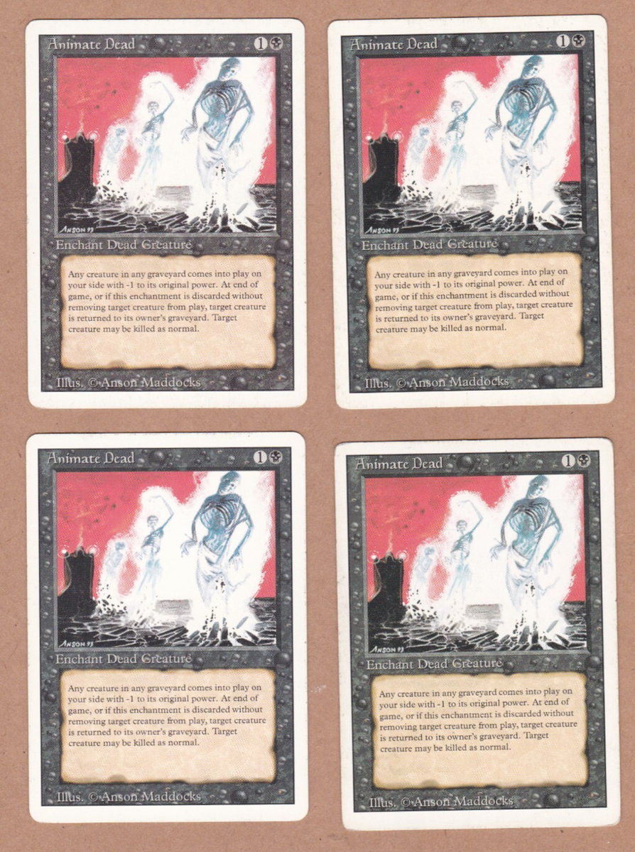 MTG 動く死体　４枚セット MTG 4X Animate Dead X4 - Revised Edition (3ED) - Uncommon G