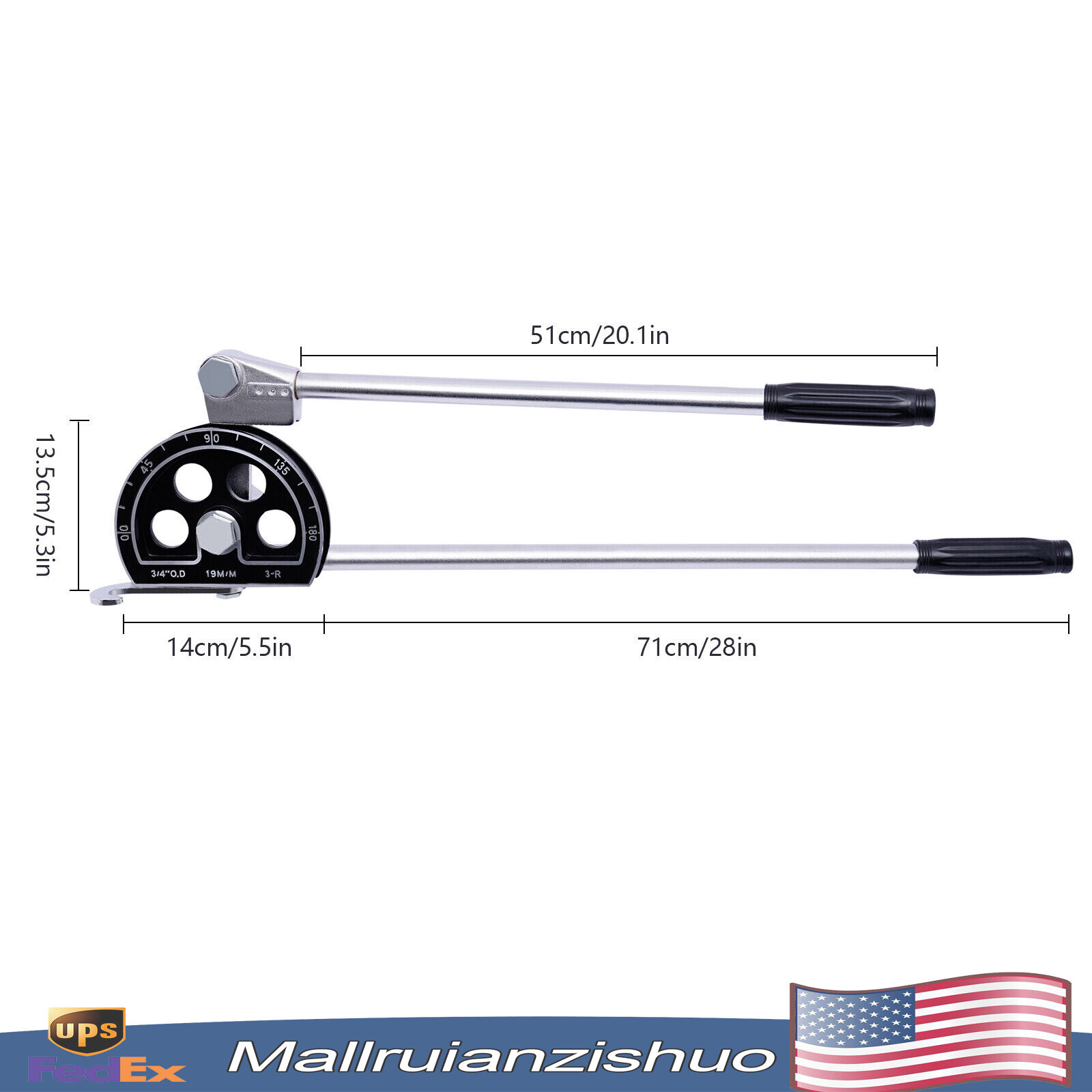 3/4" Manual Pipe Tube Bender HVAC Refrigeration Ratchet Bending Tool 0~180°