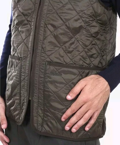 Barbour Men's Polarquilt Waistcoat Zip-In Liner, Olive, Green, XL Polarfleece Li - Picture 7 of 10