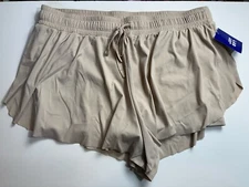 JoyLab Double Layer Run Elastic Waisted Shorts Moon Tan XL NEW