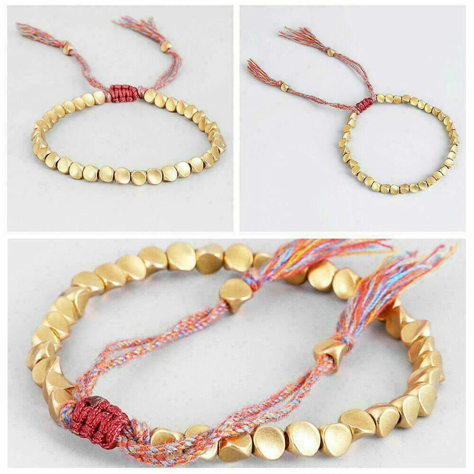 Kupfer Perlenarmband Tibetische Buddhistisch Geflochtene Armband Handgemachte - Bild 2 von 4