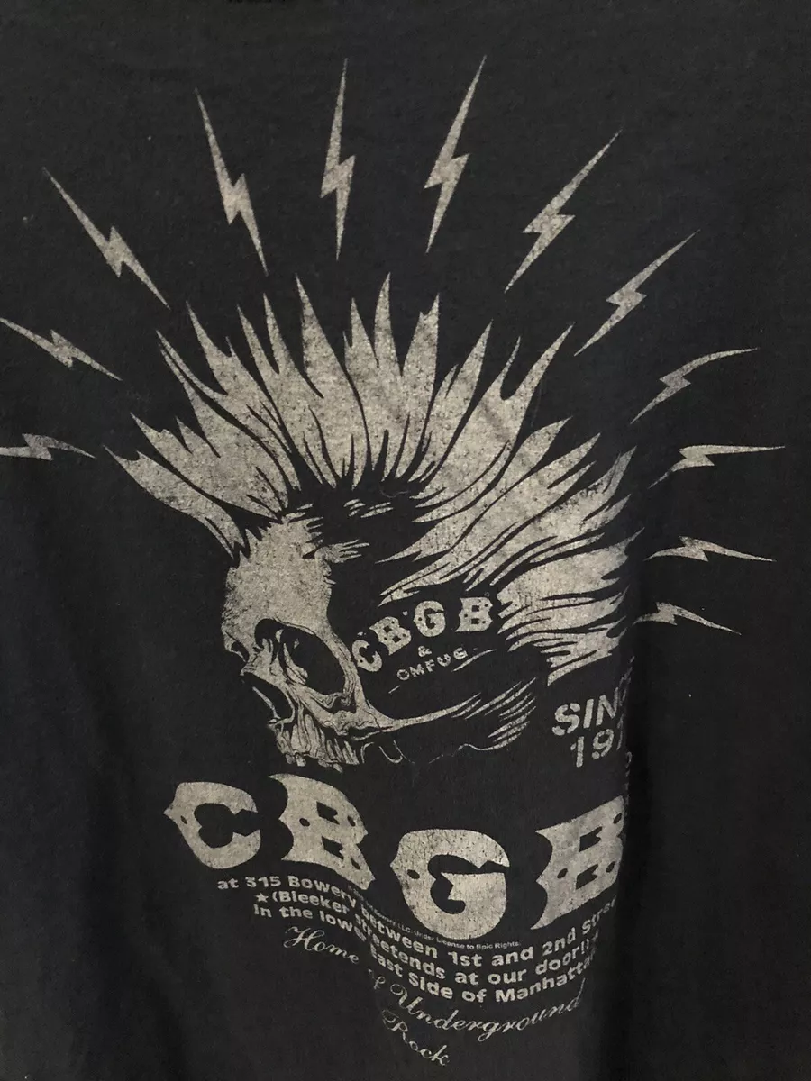CBGB Electric Skull Men's Size XL T-shirt black mohawk score 2019