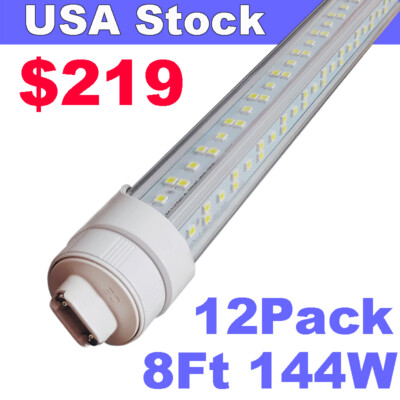 12/25Pack T8 R17D HO 8FT Led Tube Light Bulb 8Foot Led Shop Lights Dual Pin 144W