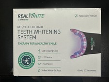 Primal Life Organics Real White Teeth Whitening System Red blue LED light Sealed