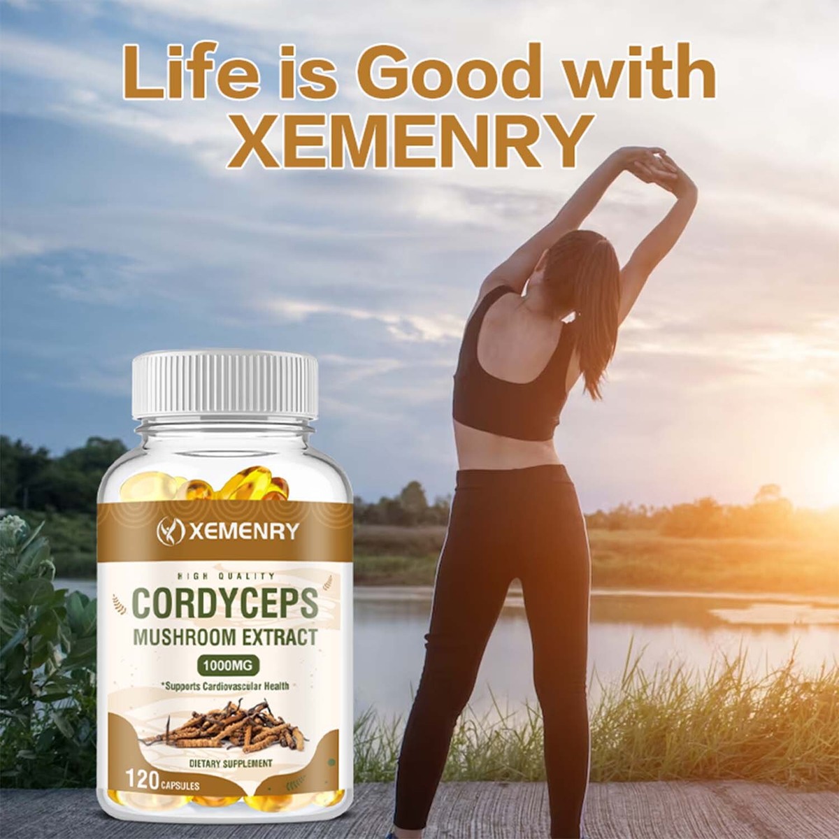 Complément Alimentaire : Extrait De Champignon Cordyceps 1000mg - 120 Gélules - Anti-âge & Énergie