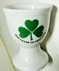 Souvenir of Ireland Shamrock Single Egg Cup-w/Sticker-Blarney Woolen Mills Shop — photo 1