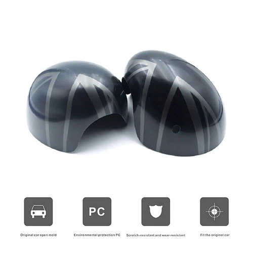 Night Jack Side View Mirror Cover W Light For MINI Cooper F54 F55 F56 F60 20-23 - Picture 5 of 6