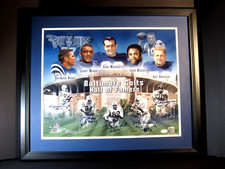 BALTIMORE COLTS HALL OF FAMERS SIGNED AUTOGRAPHED 16X20 FRAMED MAT PHOTO JSA
