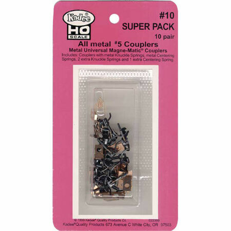 Kadee 10 HO-Scale #5 Metal Couplers (20) Medium 9/32