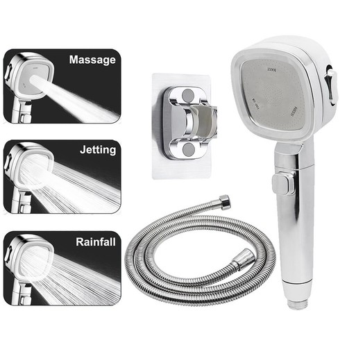Water saving RV Camper Shower Head with ON/OFF Switch and 3 Spray Modes - Picture 3 of 7