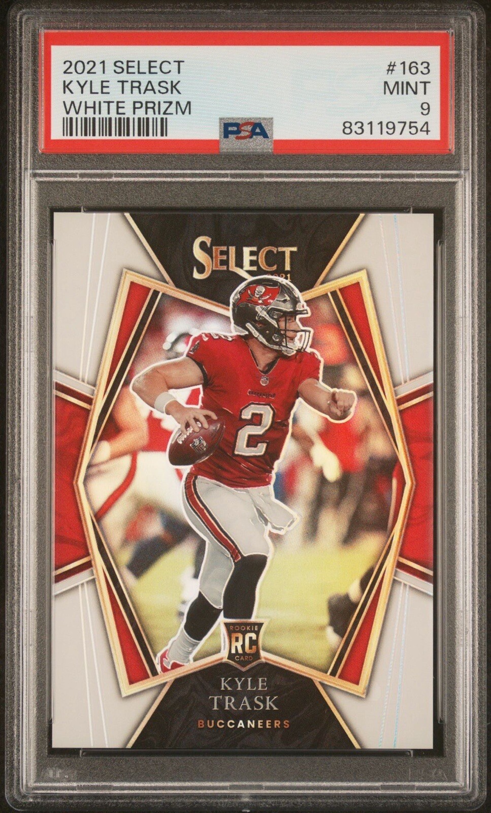 2021 SELECT FOOTBALL KYLE TRASK BUCCANEERS #163 WHITE PRIZM RC ROOKIE /35 PSA 9