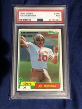 1981 Topps JOE MONTANA Rookie #216 PSA 7 Near Mint NM 49ers HOF Rookie Card