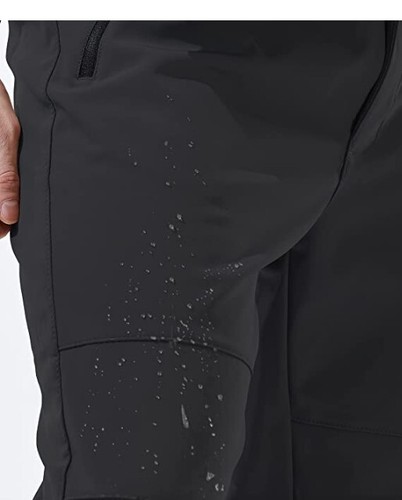 SPOSULEI Pantalone uomo foderato in pile impermeabile esterno con elastico in vita taglia 38 - Foto 3 di 4