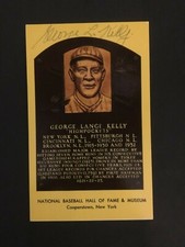 GEORGE KELLY AUTOGRAPHED HALL OF FAME GOLD PLAQUE
