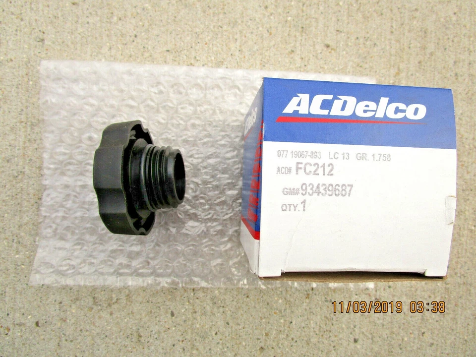 GM CHEVY OLDSMOBILE 93439687 ACDELCO FC-212 ENGINE OIL FILLER FLUID CAP OEM NEW - Image 2 of 3