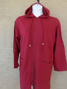 Roaman's L 18-20W Light Weight Jersey Fleece Lined Hooded Jacket Burgundy