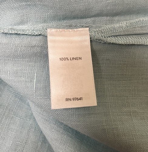 J Jill Love 100% Linen Women's Button Front Blouse Aquatint Size Medium Tall New - Picture 12 of 16