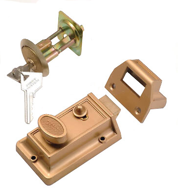 Belwith 1105-SN Satin Nickel Night Spring Latch - Quantity 1 - Picture 1 of 2