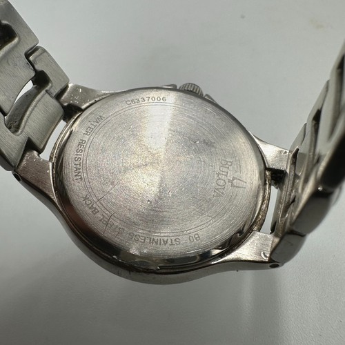 Bulova Watch Women Stainless Steel White Round Dial Date Window New Battery - Picture 10 of 14