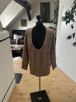Frogbox  Zopfmusterpullover  Damen Gr. 38 oversize beige-lachsfarben