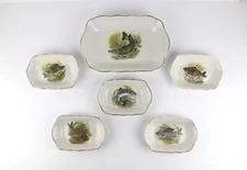 Vintage plates Set of plates Brand KOROSTEN Porcelain  Series Fish  (6 pieces)