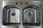 Stainless Steel 33 in. 20-Gauge Double Bowl Top Mount Kitchen Sink T-DP5050-EUR