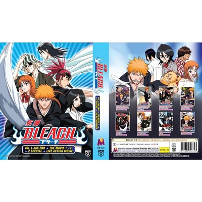 Bleach Complete (Vol.1-366 END + 4 Movies + 2SP + Live Action) English Anime DVD