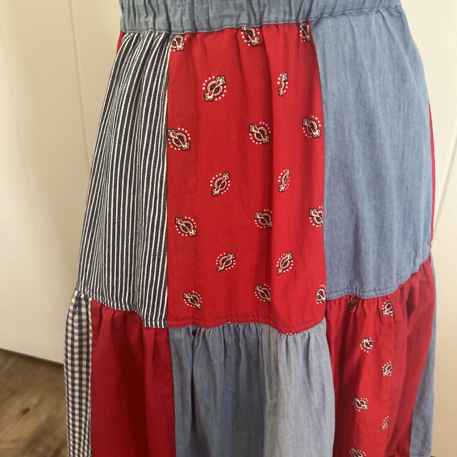Vintage Western, Prairie, Swing Patchwork Skirt - image 5