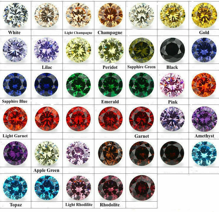 Cubic Zirconia Loose Round & Hearts Many Colors & Sizes Best Quality