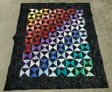 NEW Rainbow Hourglass Black Mable Baby/Crib size 41 x 49 Nursery Toddler Infant