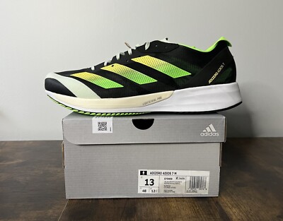 Size 13 - Adidas Adizero Adios 7 Black Solar Green for sale  display picture 1