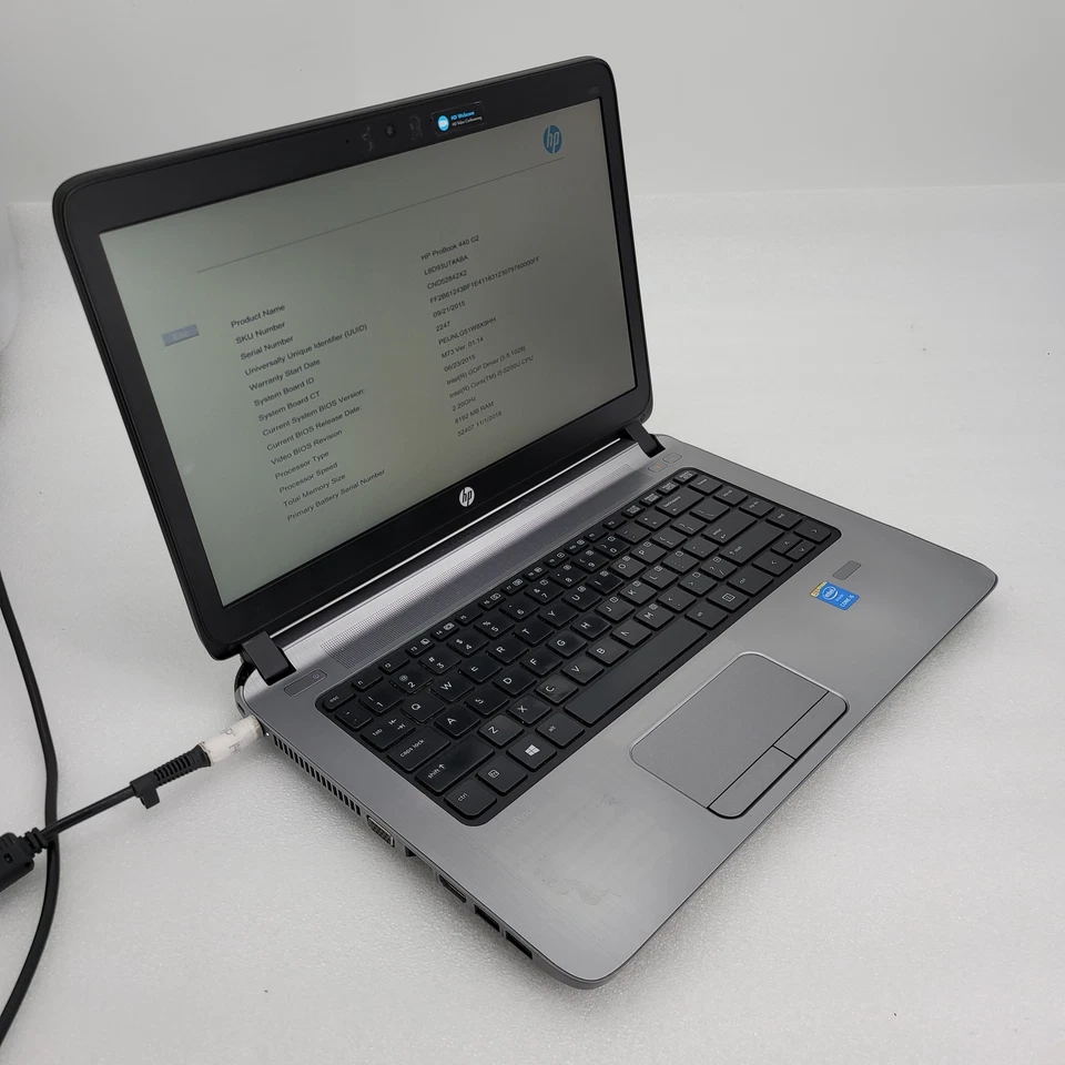 HP ProBook 440 G2 Core i5-5200U 2,2 GHz 8 GB de RAM sin disco duro 14" - *** Arranque en la Bios Foto 2 de 4
