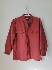 Wolverine Mens Shacket Large  Brick Red Flannel Lined  Button Up  Pockets