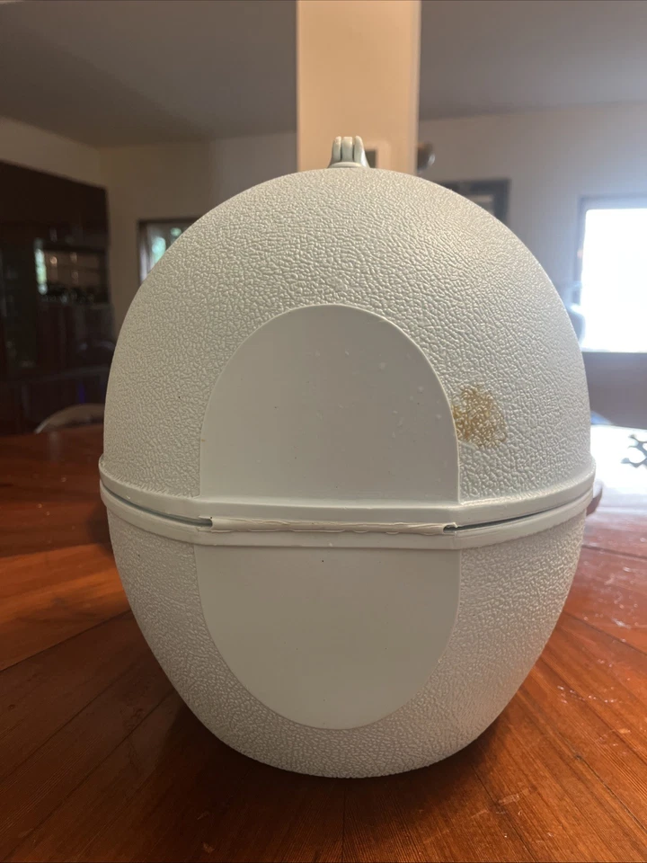 Peruca/chapéu vintage estojo de viagem plástico rígido década de 1960 bebê azul retrô EUA estojo de ovos - Imagem 3 de 4