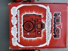 Red Holga 120CFN Color Flash Camera + Macro Ring Flash Kit - Boxed & Complete